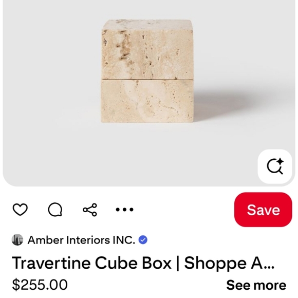 Travertine Stone Cube - 4x4 - Picture 9 of 9